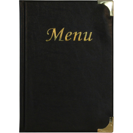 Porta Menu' A5-23,7x17cm Nero in Pvc Basic con 4+2 Buste Fisse