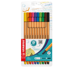 Astuccio 10 Pennarelli Fineliner Point 88 - tratto 0,4 mm - colori assortiti