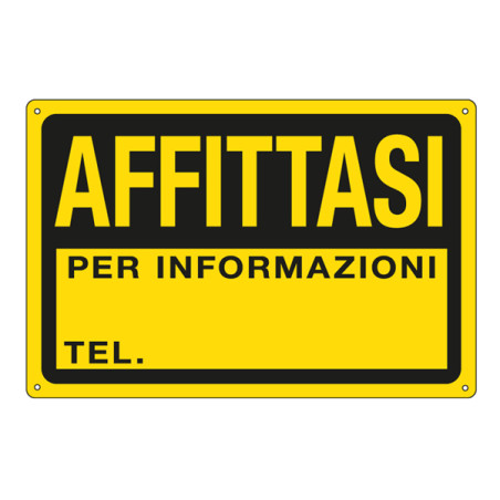 Cartello segnalatore - 30x20 cm - AFFITTASI - PPL