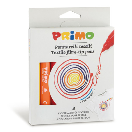 Astuccio 8 Pennarelli per Tessuto - Colori Assortiti