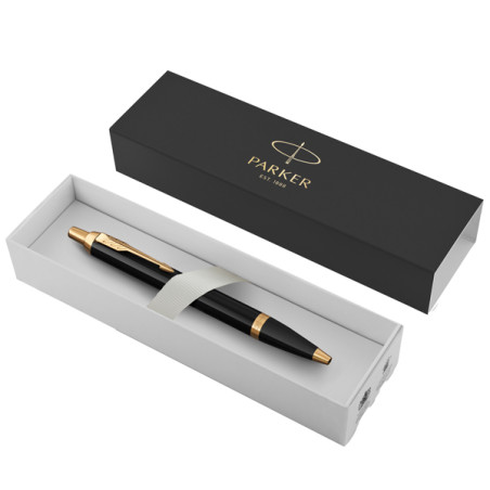 Penna a sfera IM Black GT - Finitura lucida nero laccato / Oro
