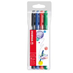 Astuccio 4 Pennarelli PointMax punta feltro - punta 0,80mm - blu, nero, rosso, verde