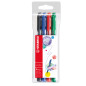 Astuccio 4 Pennarelli PointMax punta feltro - punta 0,80mm - blu, nero, rosso, verde