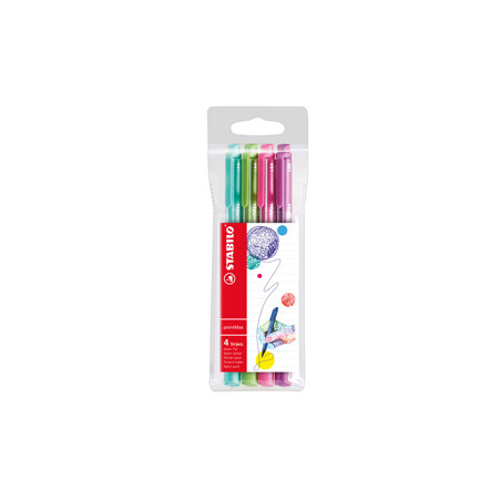 Astuccio 4 Pennarelli PointMax punta feltro - punta 0,80mm - azzurro, verde, rosa, viola