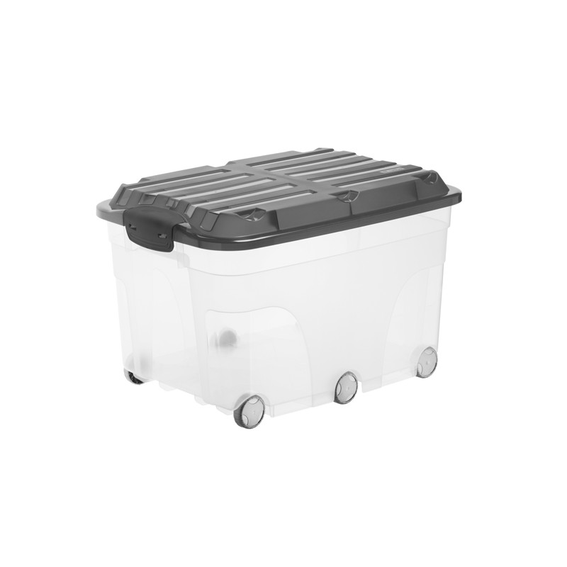 Contenitore Compact con ruote 57 litri con Coperchio nero