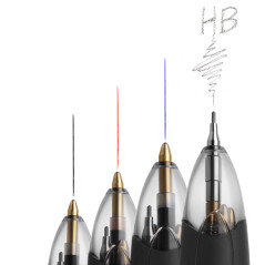 Penna a sfera a scatto multifunzione 4 Colors - con portamine ricaricabile con mine HB da 0,7mm - nero, blu, rosso