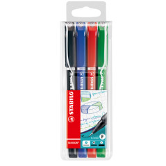 Astuccio 4 Fineliner Stabilo Sensor - Tratto 0,3mm - 4 Colori Assortiti