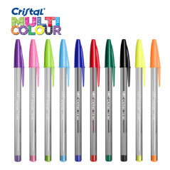 Confezione da 20 penne a sfera Cristal Multicolor 1,6mm - 10 Colori Assortiti