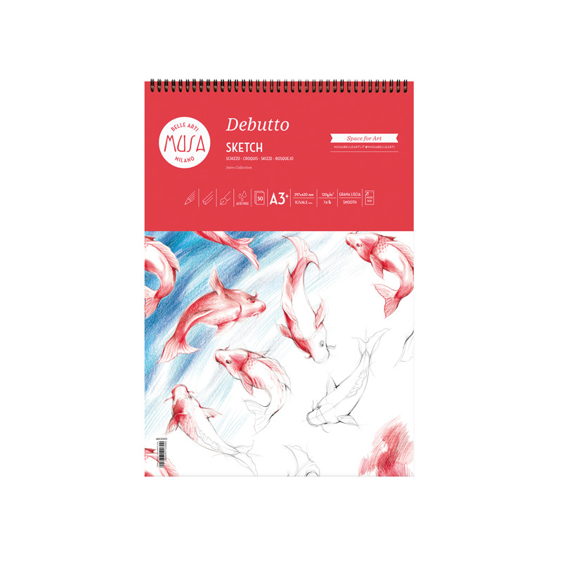 Blocco schizzi Debutto - A3+ - 29,7 x 42 cm - 120gr - 50 fogli
