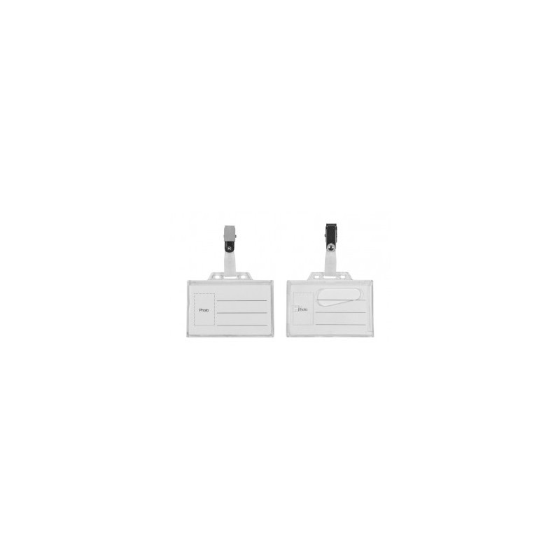 Portabadge rigido con clip in metallo - 50pz 5,5x8,5 Cm