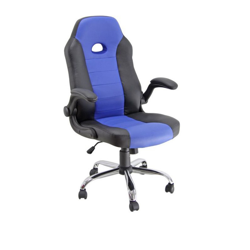 Sedia gaming CH1 - braccioli inclusi - similpelle - nero/blu