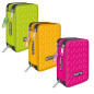 Astuccio 3 zip collezione Stilnovo - 19,5 x 7,5 x 12,9 cm - colori neon assortiti
