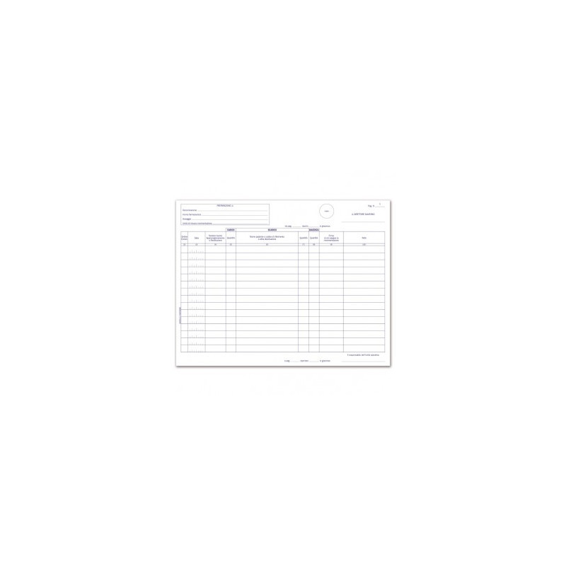 Registro Carico/Scarico stupefacenti per unità operative - 100 pagine prenumerate - 24x31,5 cm
