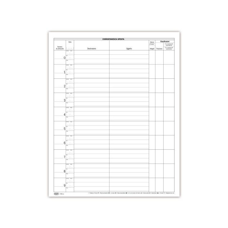 Registro Corrispondenza in partenza - 192 pagine