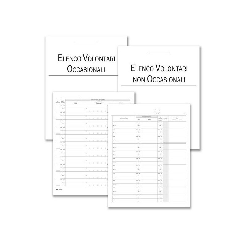 Registro Elenco dei volontari Associazioni - 64 pagine prenumerate - 31x24,5 cm
