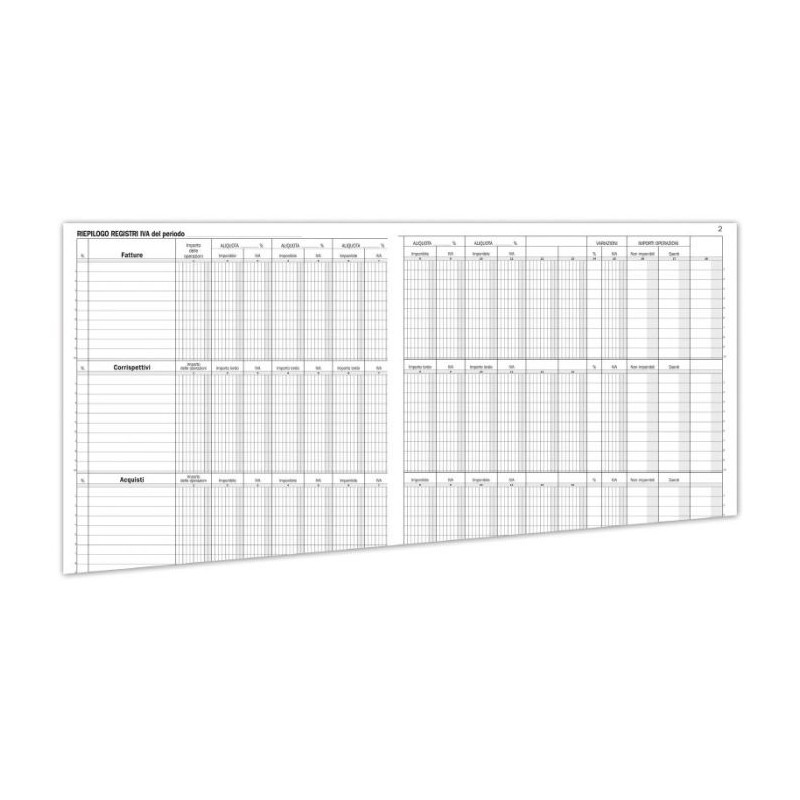 Registro Riepilogativo IVA - 50 pagine prenumerate - 31x24,5 cm