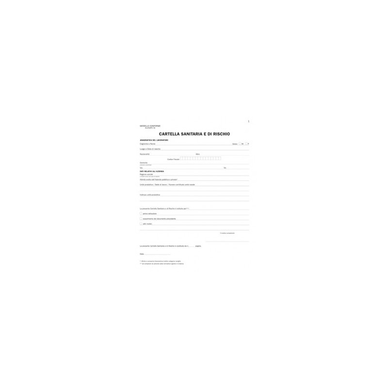 Registro Cartella sanitaria e di rischio - 34 pagine