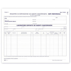 Registro di esposizione ad agenti cancerogeni e mutageni - 38 pagine prenumerate