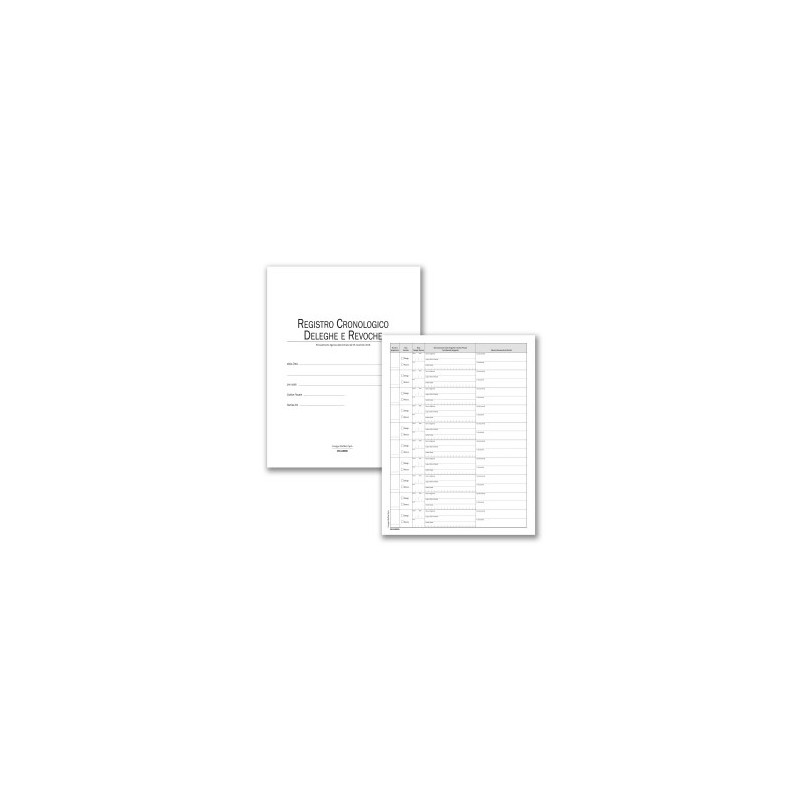 Registro Cronologico Deleghe e Revoche - 48 pagine - 31x24,5 cm