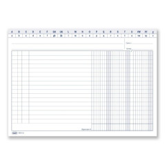 Scheda a 3 colonne con naselli a/z festonati - cartoncino da 140 gr. bianco - 14,8x21 cm