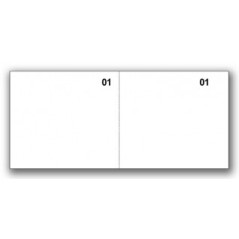 Scontrini numerati generici - Blocco 100 fogli bianchi - 2 tagliandi prenumerati - 5,8x13 cm