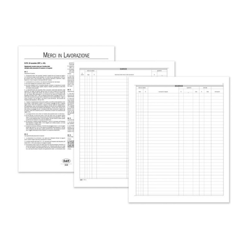 Registro Merci in lavorazione - 49pg 31x24,5 cm