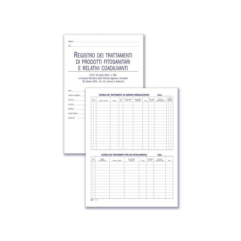 Registro trattamenti prodotti fitosanitari - Registro di campagna - 46pg num