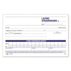 Autorizzazioni al lavoro straordinario - Blocco 50/50 fogli autoricalcante - 10x16,8 cm