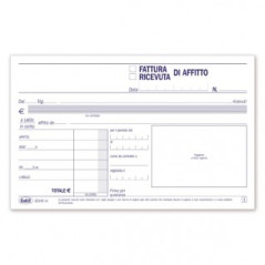 Ricevute/Fatture di affitto - Blocco 50/50 fogli autoricalcante - 10x16,8 cm