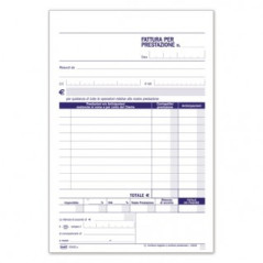 Fatture per prestazioni professionali - Blocco 50/50 fogli autoricalcanti - 21,5x14,8 cm