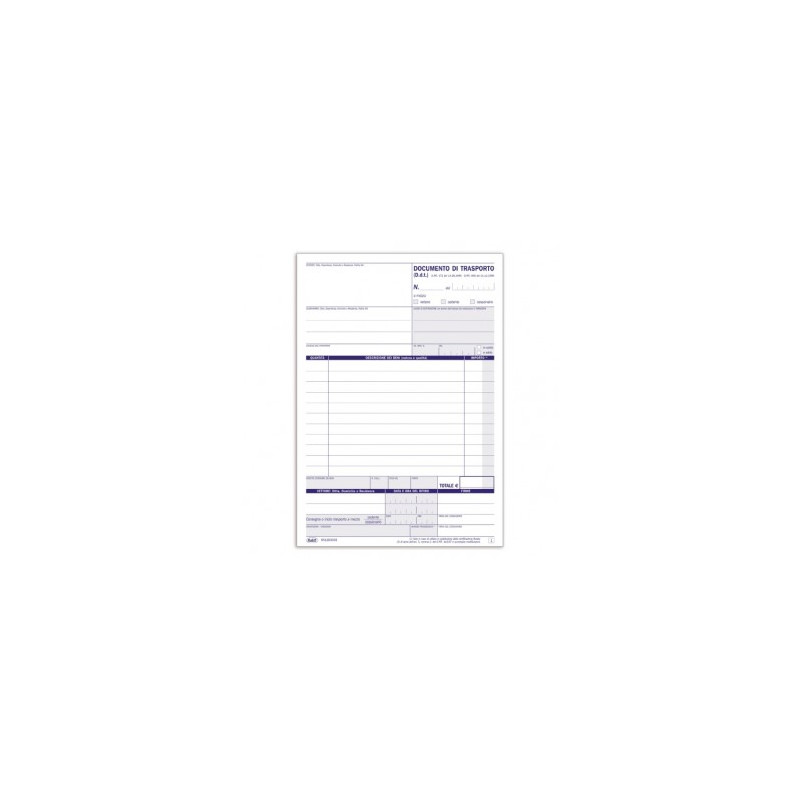 Documento di trasporto - Blocco 33/33/33 fogli autoricalcante - 21,5x14,8 cm