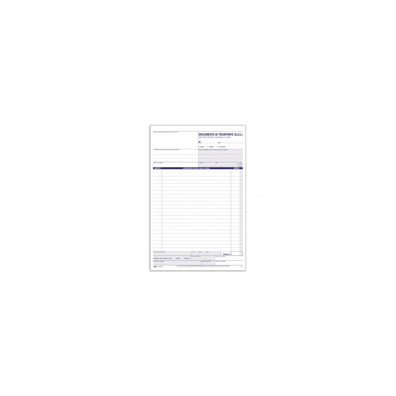 Documento di trasporto - Blocco 50/50 fogli autoricalcante - 29,7x21,5 cm