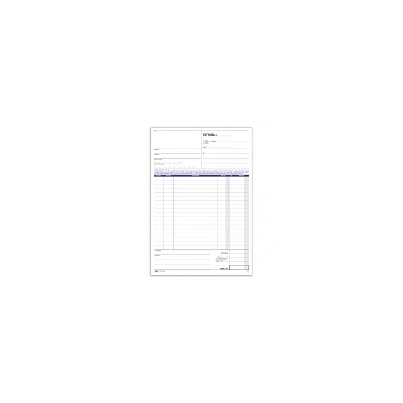 Fatture a 1 aliquota - Blocco 33/33/33 fogli autoricalcanti - 29,7x21,5 cm