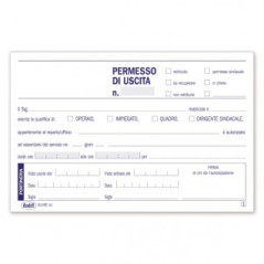 Permessi di uscita dal posto di lavoro - Blocco 50/50 fogli autoricalcante - 10x16,8 cm