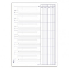 Primanota cassa (entrate/uscite) - Blocco 50/50 fogli autoricalcante - 7 tagliandi per pagina - 29,7x21,5 cm