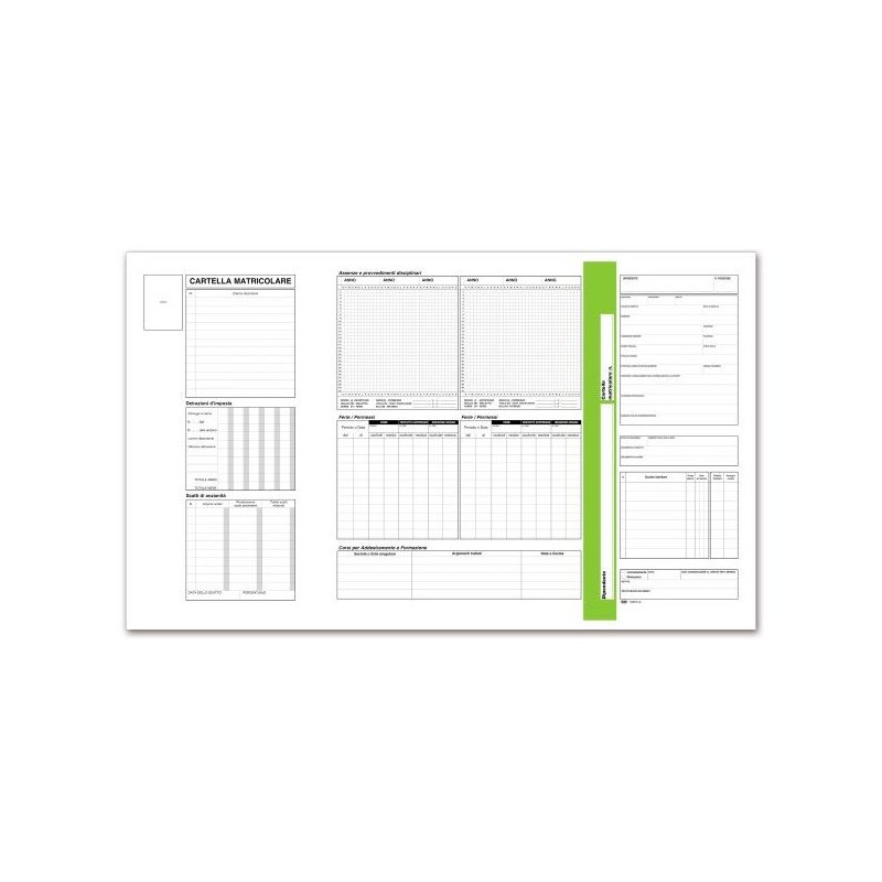 Cartellina matricolare dipendenti con tasca prestampata - cartoncino avorio - 32,5x25,5 cm