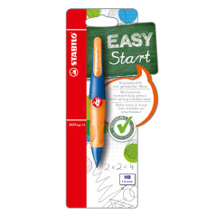 Portamine Easyergo - 1,4mm + 3 mine - per destromani - fusto arancio/blu
