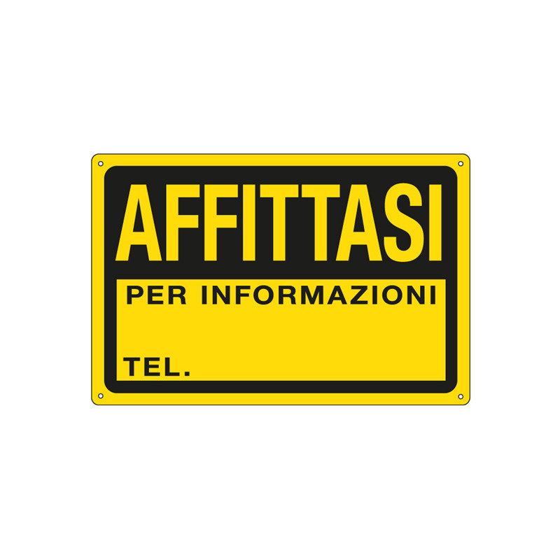 Cartello segnalatore - 30x20 cm - AFFITTASI - PPL