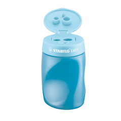 Temperamatite Easy con Contenitore - 3 Fori - Ergonomico - Blu - per Destrimani