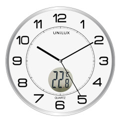 Orologio da parete Ø30,5cm con termometro Tempus