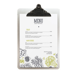 Porta Menu' in metallo A4-33,2x22,8cm con clip