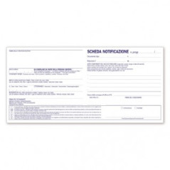 Schede di notificazione persone alloggiate con consenso privacy - Blocco 100 fogli - 10x21,5 cm