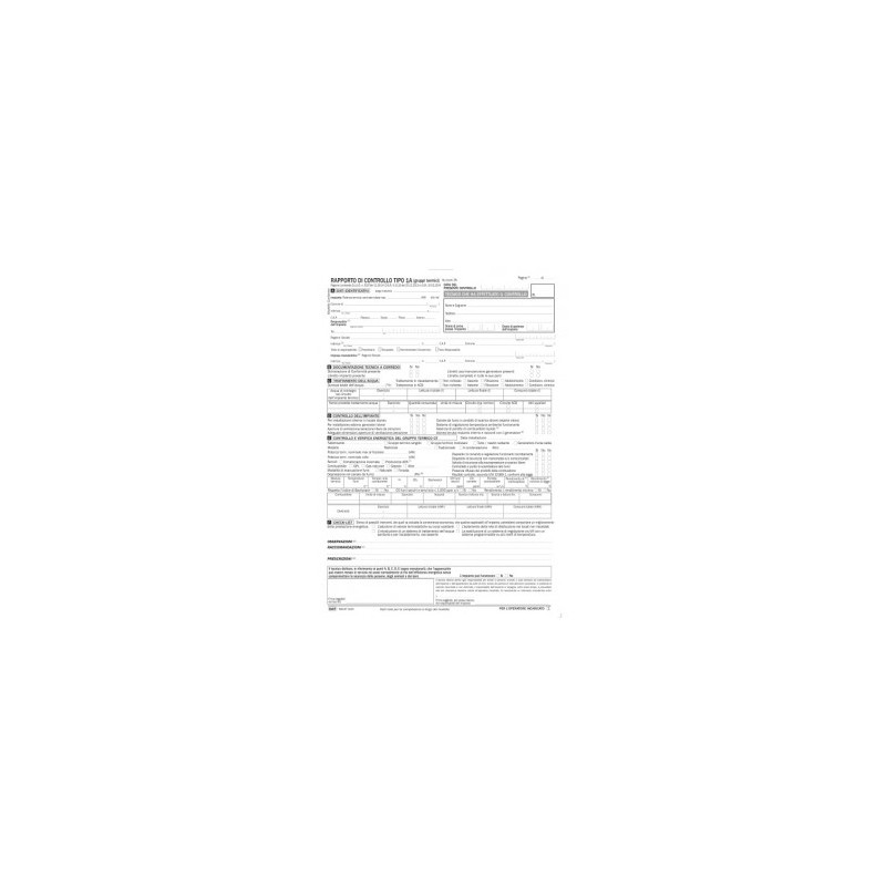 Rapporto Controllo Efficienza energetica Tipo 1a Gruppi Termici (All. III) Lombardia
