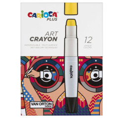 Astuccio 12 pastelli a cera - colori assortiti - Carioca Plus