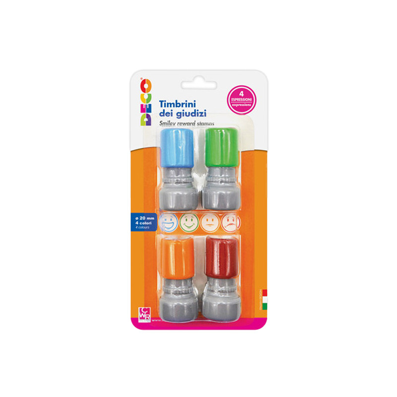 Timbrini dei giudizi - preinchiostrati - diametro 10 mm - conf. 4 pezzi