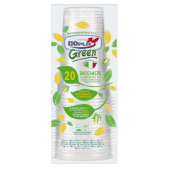 Conf 20 Bicchieri birra in PLA 390ml trasparenti Dopla