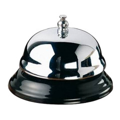 Campanello per reception D10 cm argento/nero