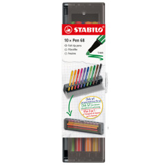 Click set 10 pennarelli Stabilo Pen 68 - Colori Assortiti