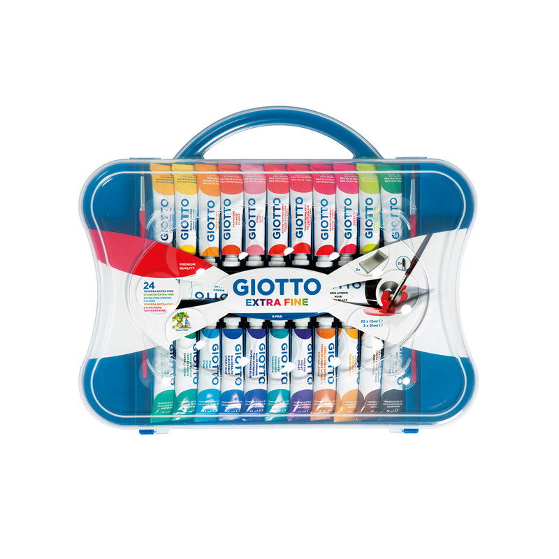 Tubi tempere - 12 ml - colori assortiti -  Valigetta da 24 pezzi