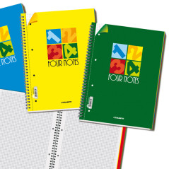 Blocco spirale Four Notes - 5mm - Formato 222 x 297mm - 120 Fogli da 70gr